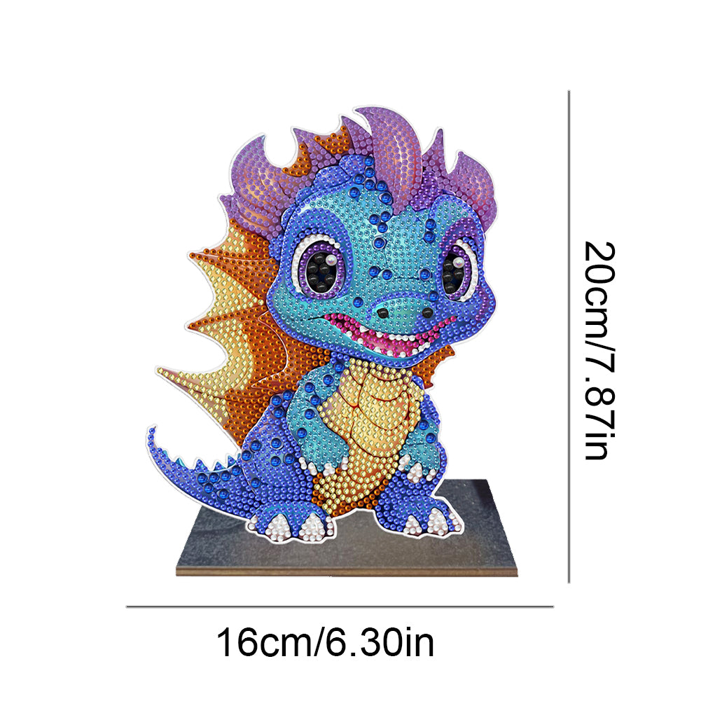 Wooden Desktop Diamond Painting Ornament Diamond Table Decor (Dragon Baby #7)