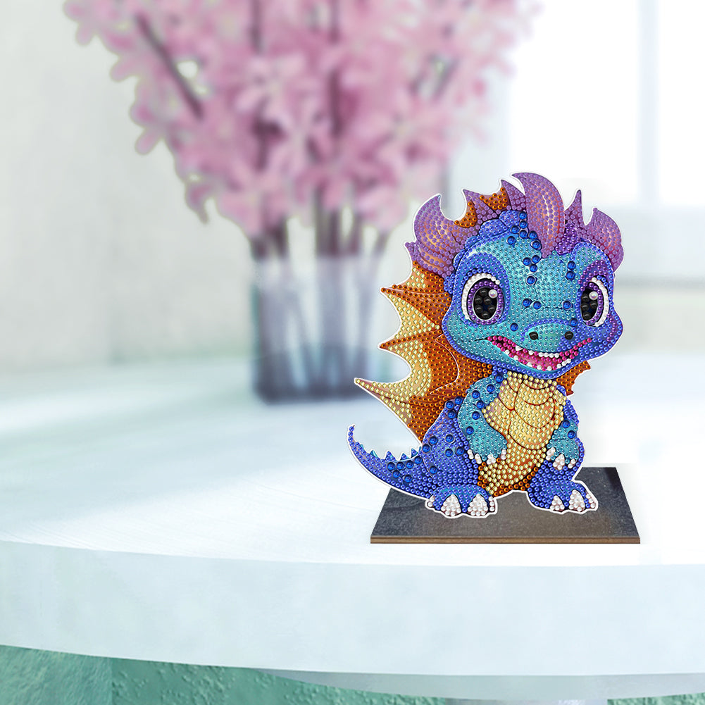 Wooden Desktop Diamond Painting Ornament Diamond Table Decor (Dragon Baby #7)