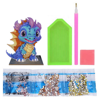 Wooden Desktop Diamond Painting Ornament Diamond Table Decor (Dragon Baby #7)