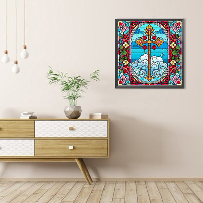 Abstract Floral Cross - Full AB Dril Round Diamond Painting 40*40CM