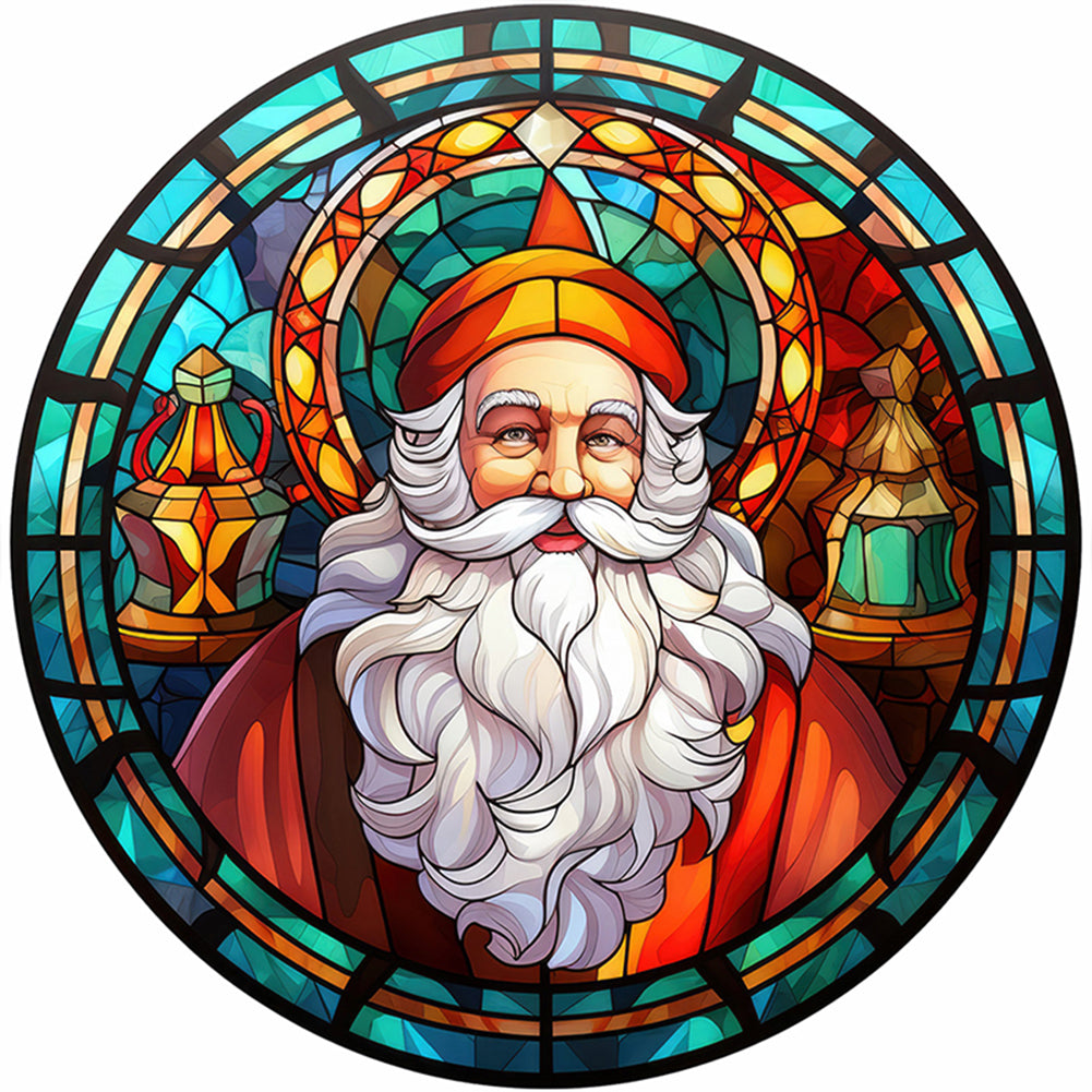 Glass Painting-Santa Claus - 11CT Stamped Cross Stitch 40*40CM