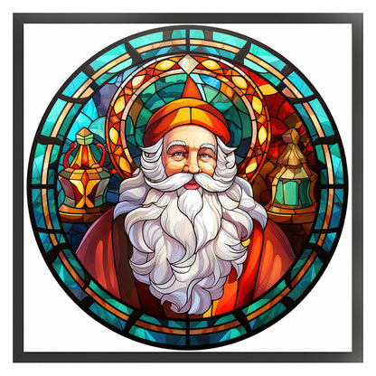 Glass Painting-Santa Claus - 11CT Stamped Cross Stitch 40*40CM