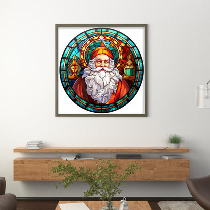 Glass Painting-Santa Claus - 11CT Stamped Cross Stitch 40*40CM