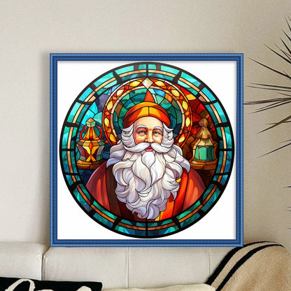 Glass Painting-Santa Claus - 11CT Stamped Cross Stitch 40*40CM