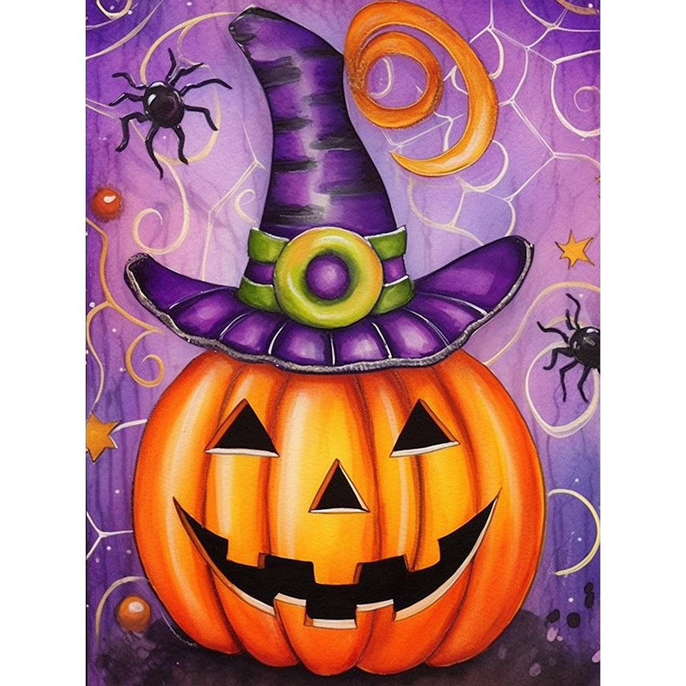 Pumpkin Lantern - Full Round Drill Diamond Painting 30*40CM