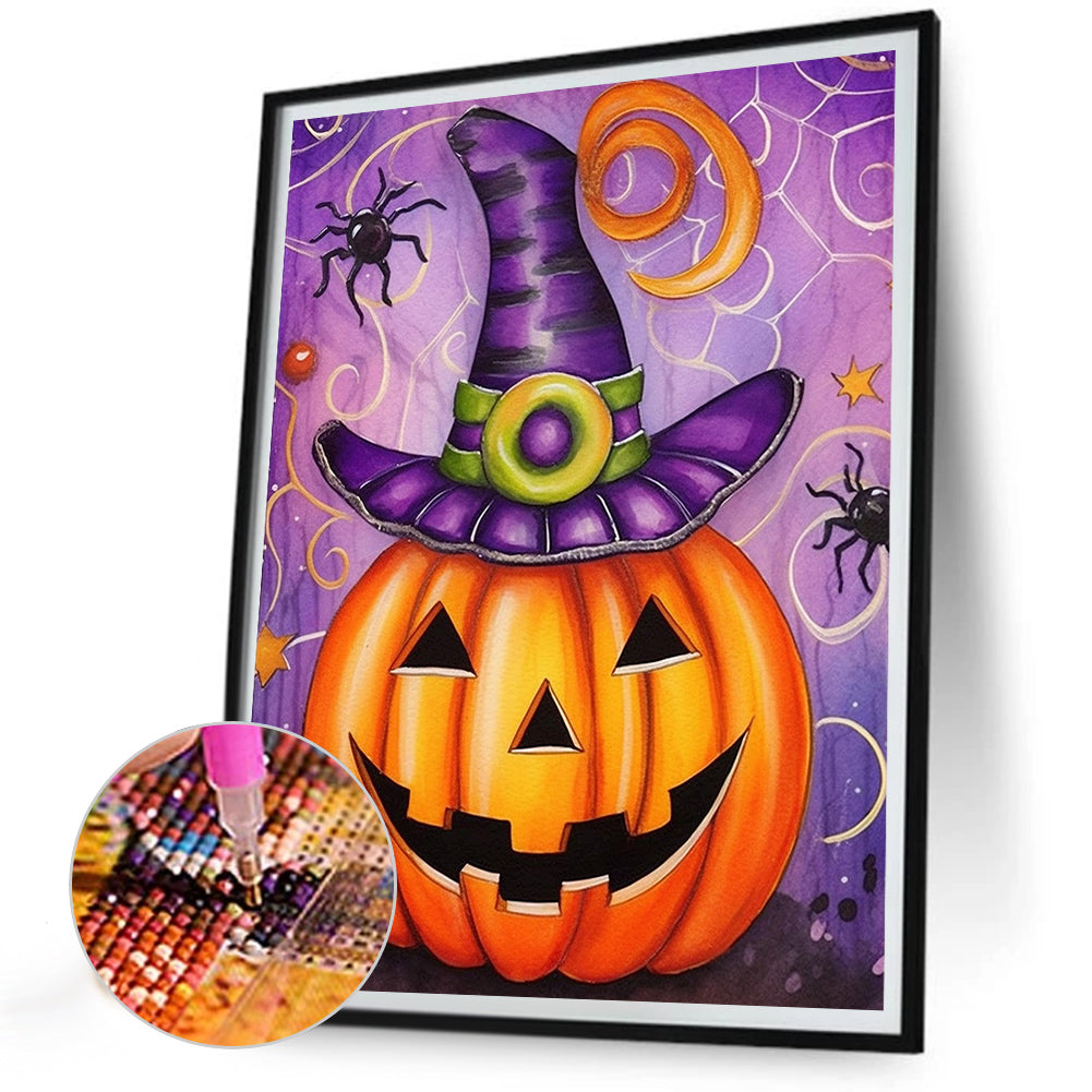 Pumpkin Lantern - Full Round Drill Diamond Painting 30*40CM