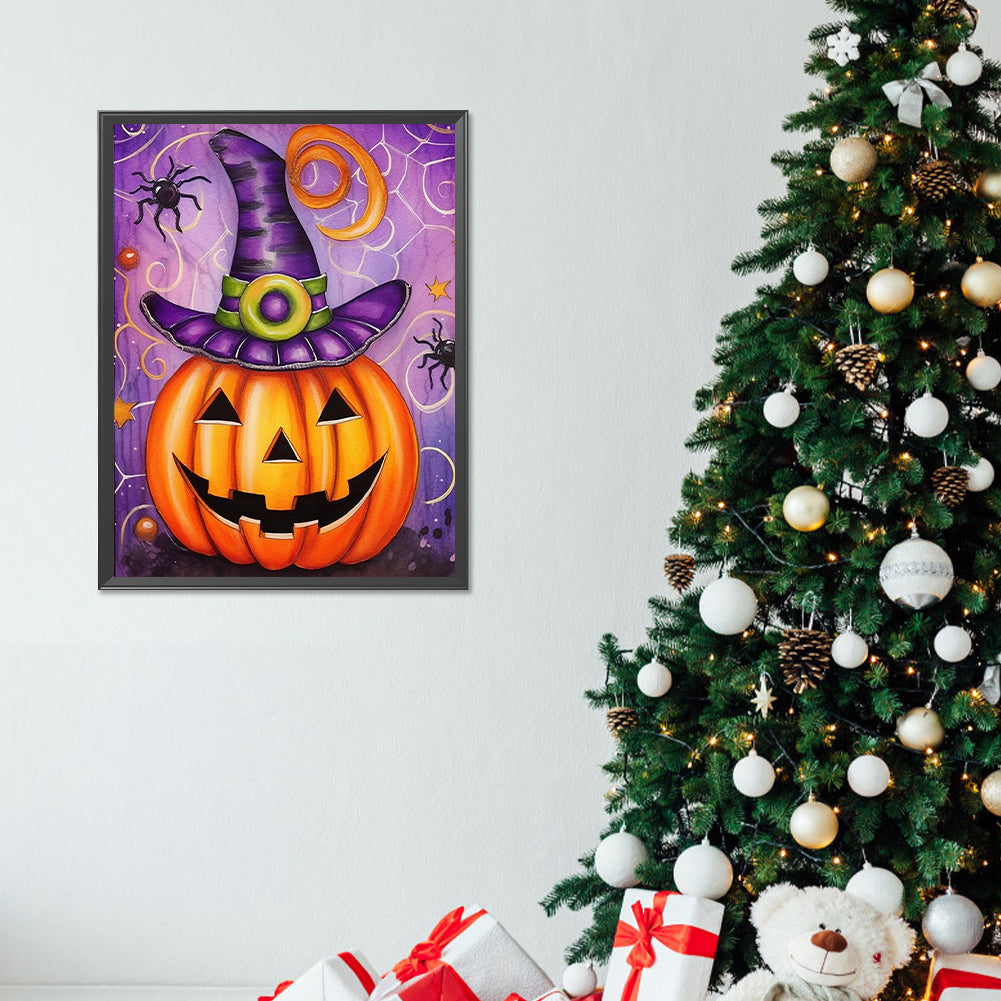 Pumpkin Lantern - Full Round Drill Diamond Painting 30*40CM