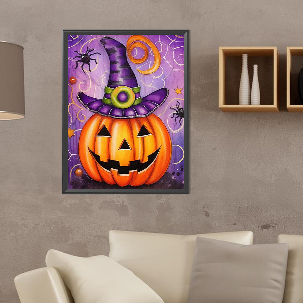 Pumpkin Lantern - Full Round Drill Diamond Painting 30*40CM