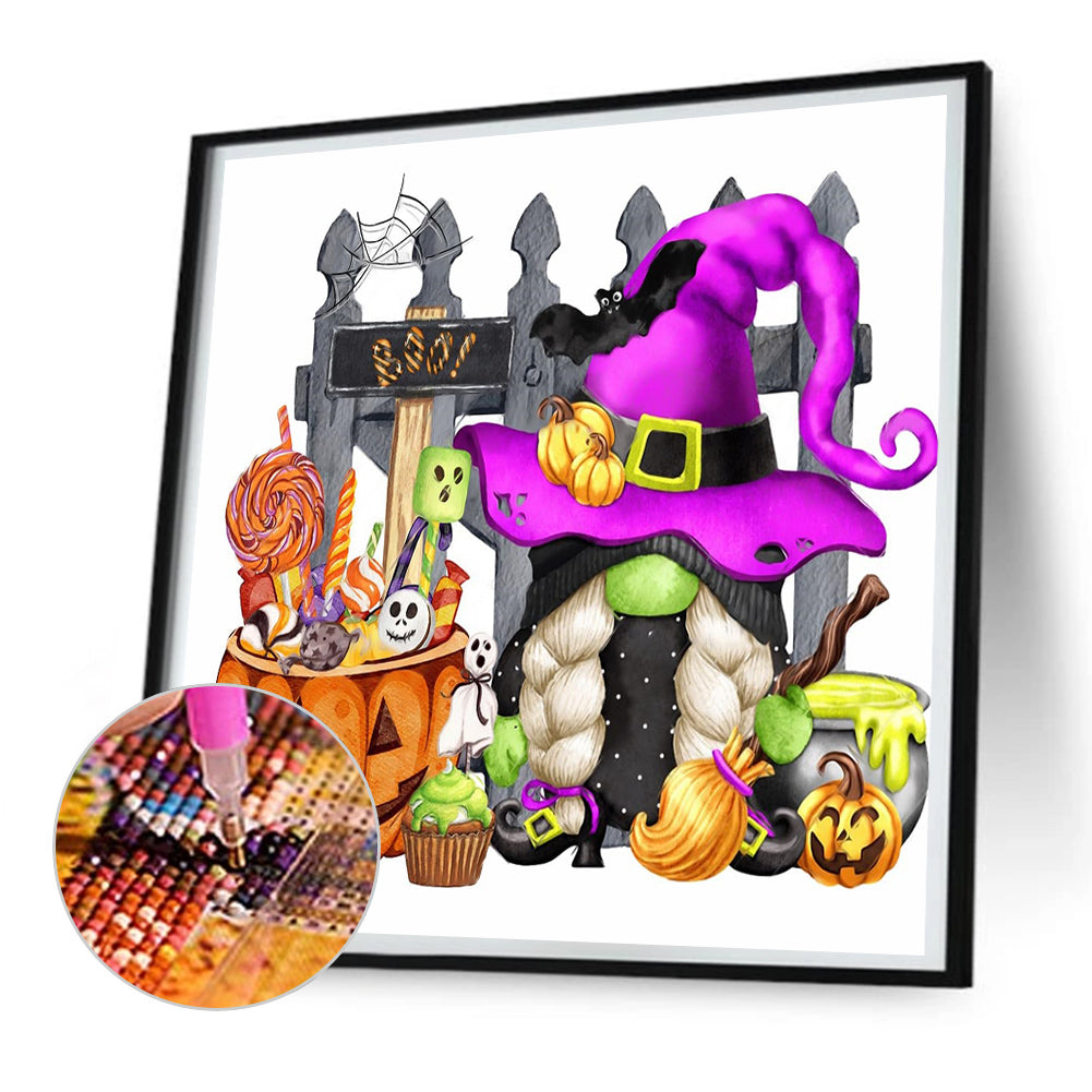 Halloween Gnome - Full Round Drill Diamond Painting 30*30CM