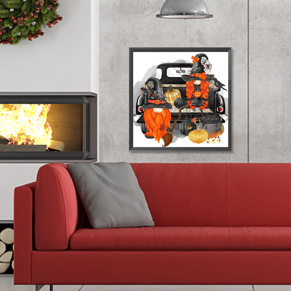 Halloween Gnome - Full Round Drill Diamond Painting 30*30CM