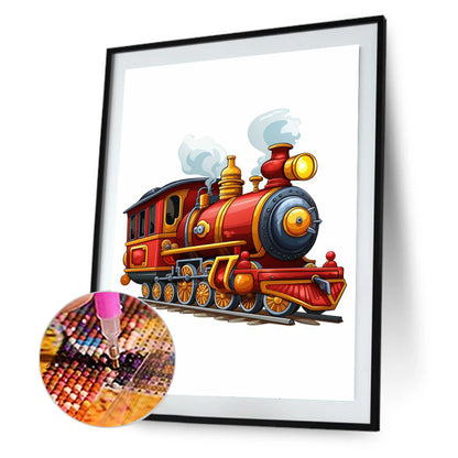 Red Locomotive - Full Round Drill Diamond Painting 30*40CM