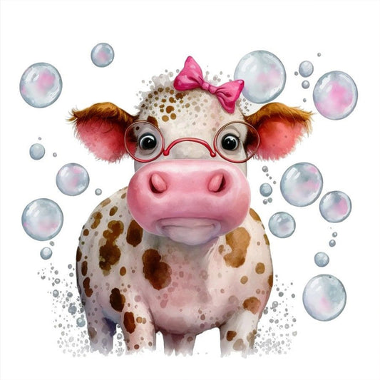 Bubble Cow - Full Round Drill Diamond Painting 30*30CM