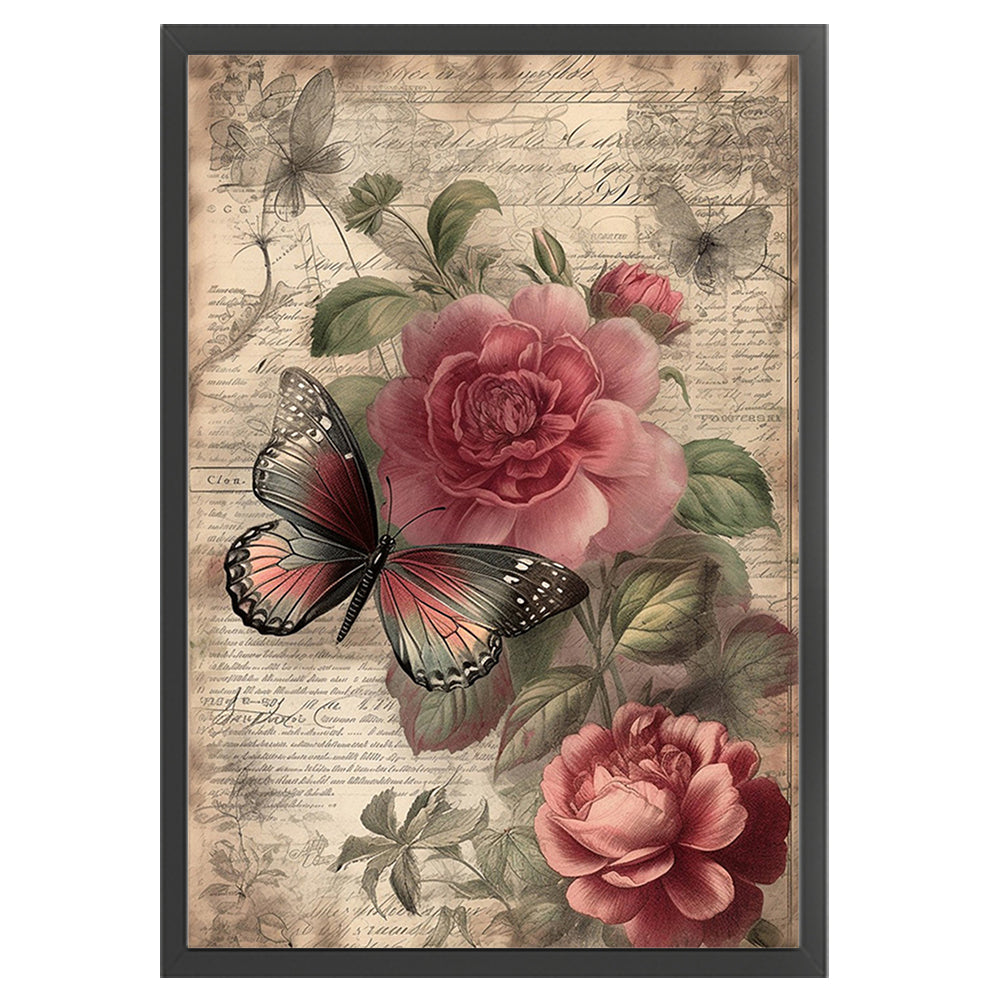 Roses And Butterflies - 11CT Stamped Cross Stitch 40*60CM