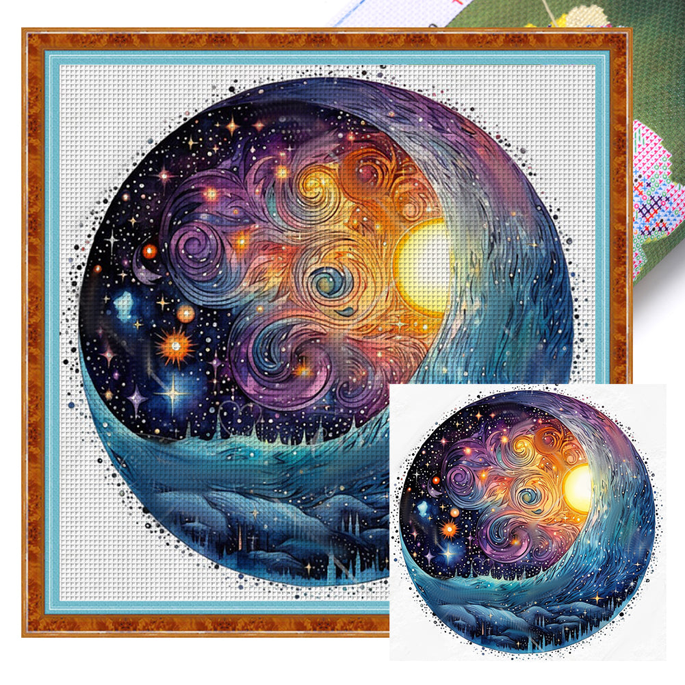 Abstract Night Sky - 11CT Stamped Cross Stitch 50*50CM