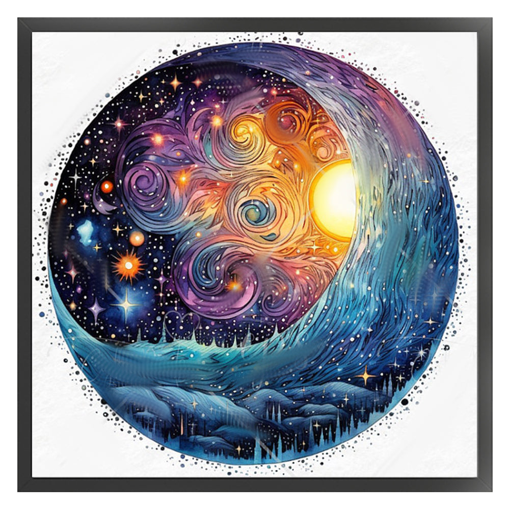 Abstract Night Sky - 11CT Stamped Cross Stitch 50*50CM