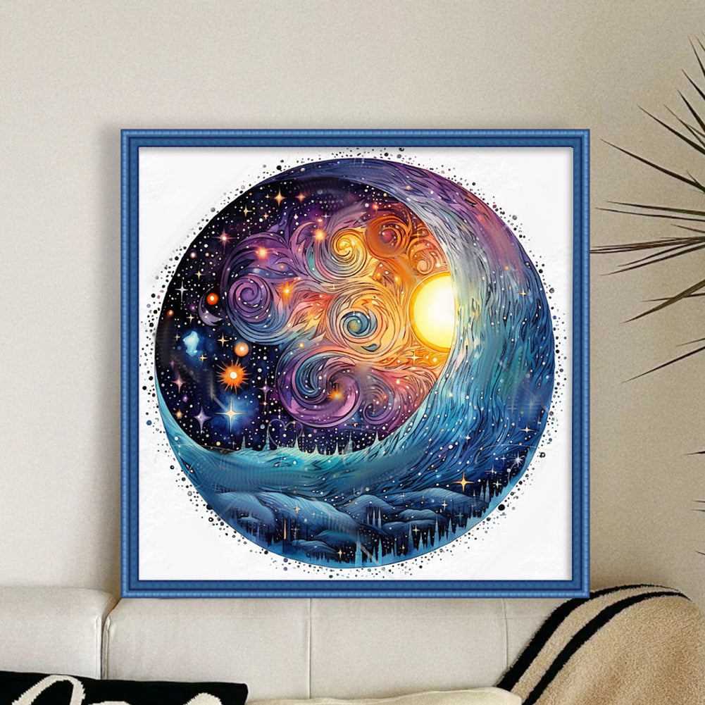 Abstract Night Sky - 11CT Stamped Cross Stitch 50*50CM