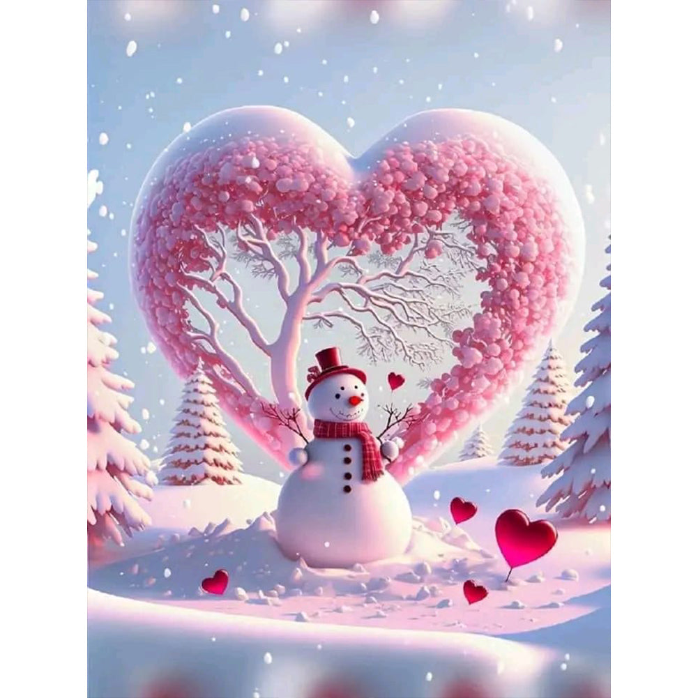 Love Snowman - Full Round Drill Diamond Painting 30*40CM