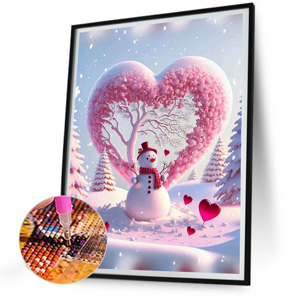 Love Snowman - Full Round Drill Diamond Painting 30*40CM