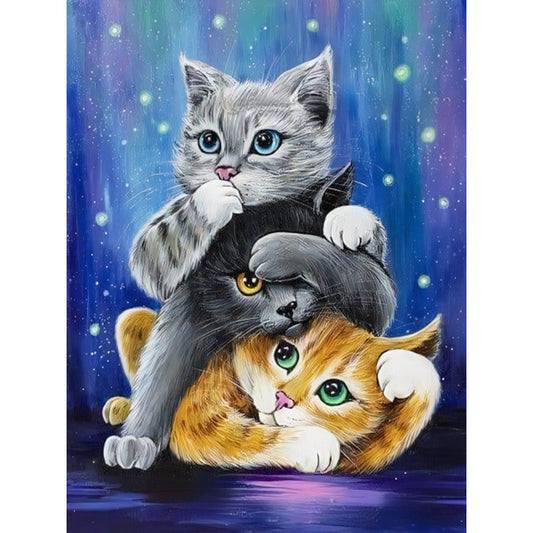 Cat Mischief - Full Round Drill Diamond Painting 30*40CM