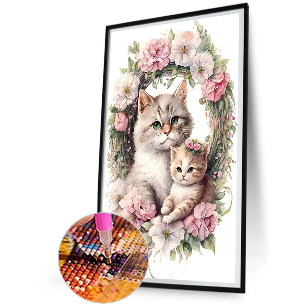 Cat - Full Round Drill Diamond Painting 30*50CM