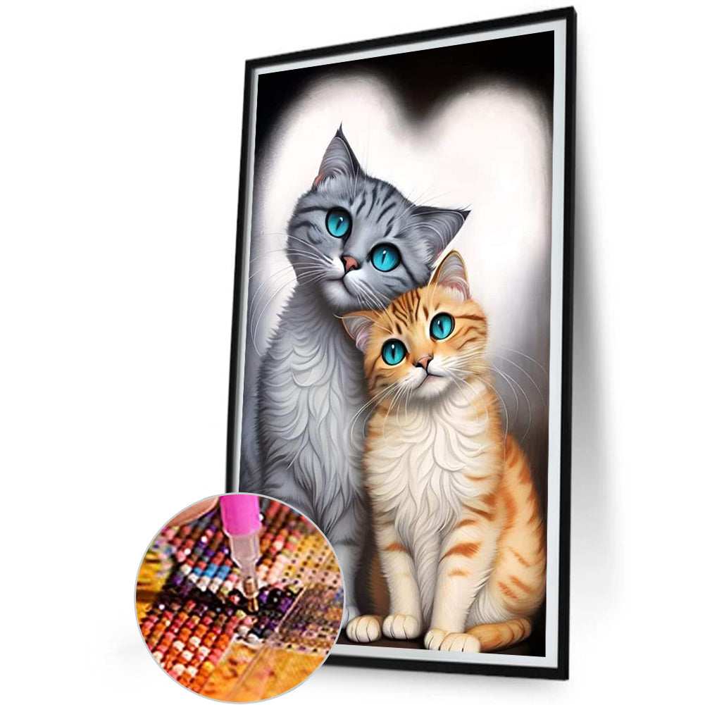 Cat - Full Round Drill Diamond Painting 30*50CM