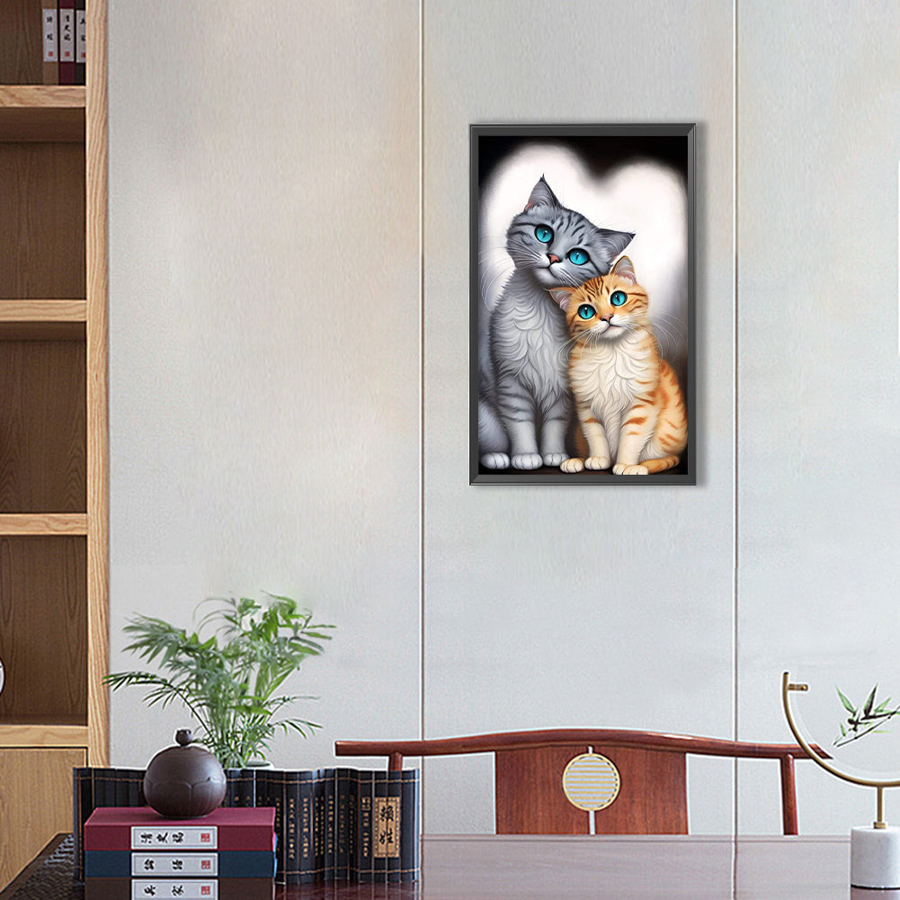 Cat - Full Round Drill Diamond Painting 30*50CM