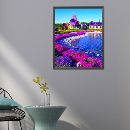 Flower House - Full Round Drill Diamond Painting 40*50CM