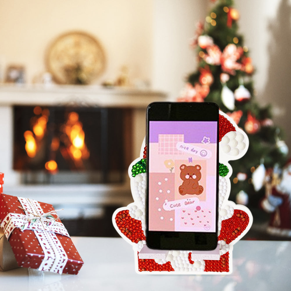 Diamond Painting Desktop Cellphone Stand Gift for Girls (Santa)