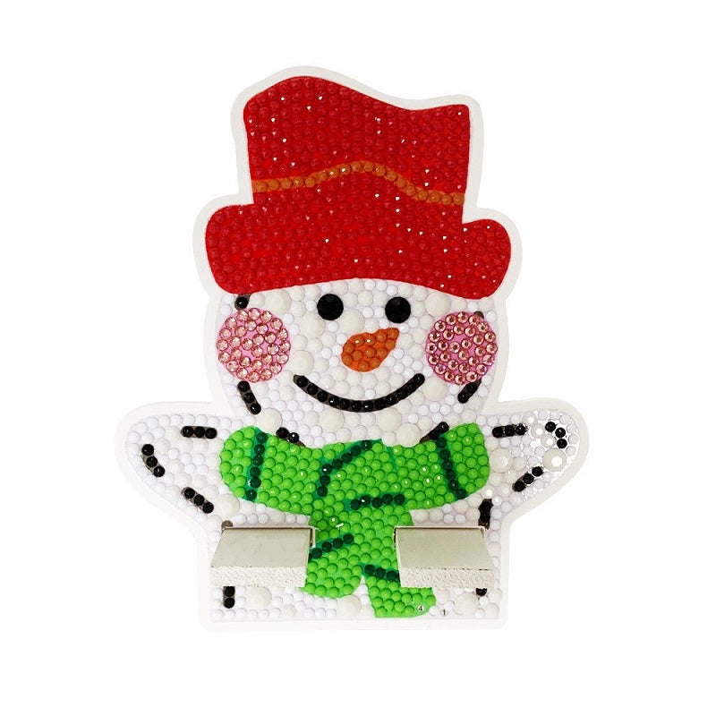 Diamond Painting Desktop Cellphone Stand Gift for Girls (Christmas Snowman)