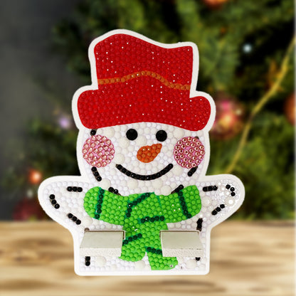 Diamond Painting Desktop Cellphone Stand Gift for Girls (Christmas Snowman)