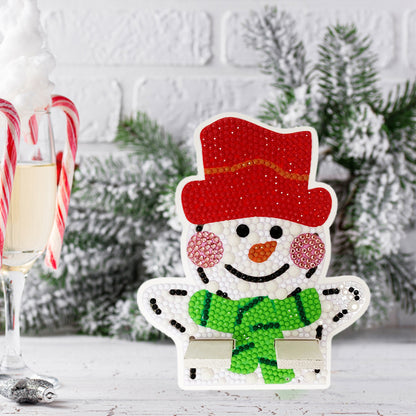 Diamond Painting Desktop Cellphone Stand Gift for Girls (Christmas Snowman)