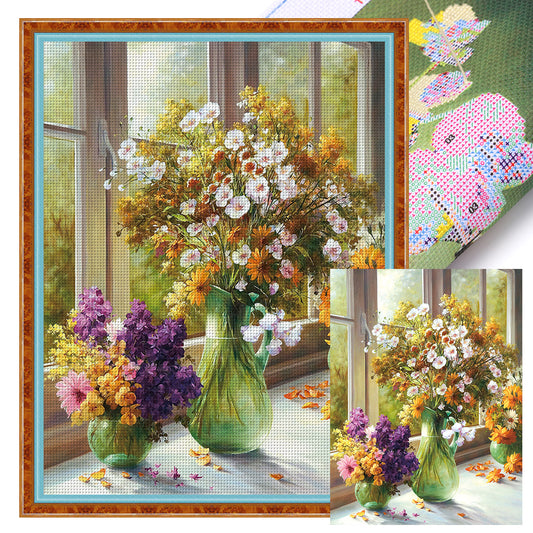 Bouquet - 11CT Stamped Silk Cross Stitch 50*64CM