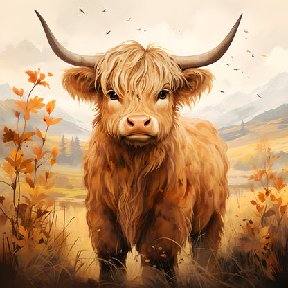 Highland Yak - Full Round Drill Diamond Painting 30*30CM