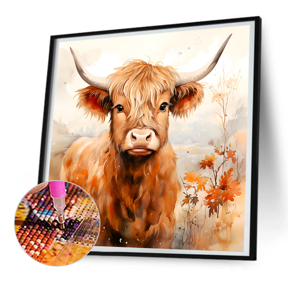 Highland Yak - Full Round Drill Diamond Painting 30*30CM