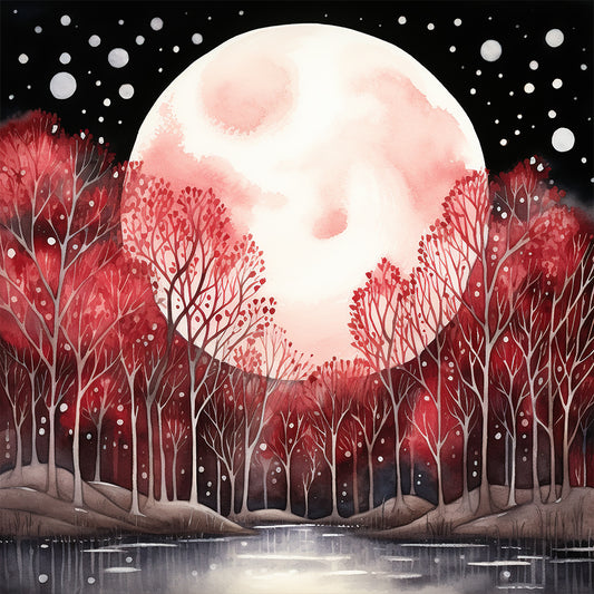 Mangrove Forest Under Moonlight - Full Round Drill Diamond Painting 30*30CM