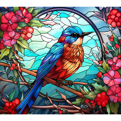 Glass Painting Bird - Full Round Drill Diamond Painting 35*30CM