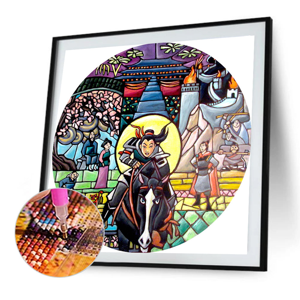 Hua Mulan - Full Round Drill Diamond Painting 35*35CM