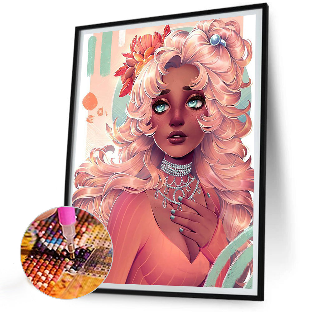 Girl - Full Round Drill Diamond Painting 30*40CM
