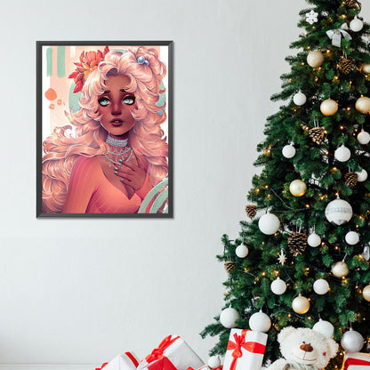 Girl - Full Round Drill Diamond Painting 30*40CM