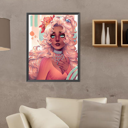 Girl - Full Round Drill Diamond Painting 30*40CM