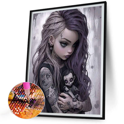 Girl - Full Round Drill Diamond Painting 30*40CM