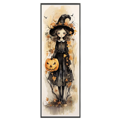 Witch And Pumpkin - 11CT Stamped Cross Stitch 30*90CM