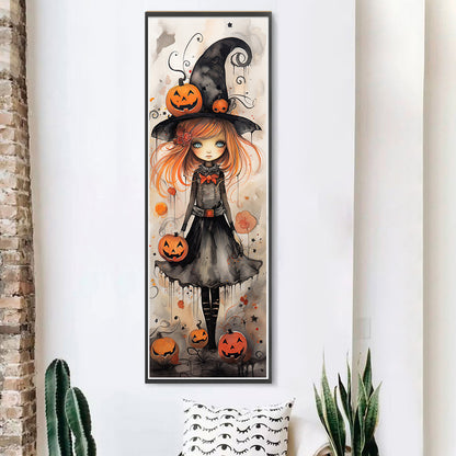 Witch And Pumpkin - 11CT Stamped Cross Stitch 30*90CM