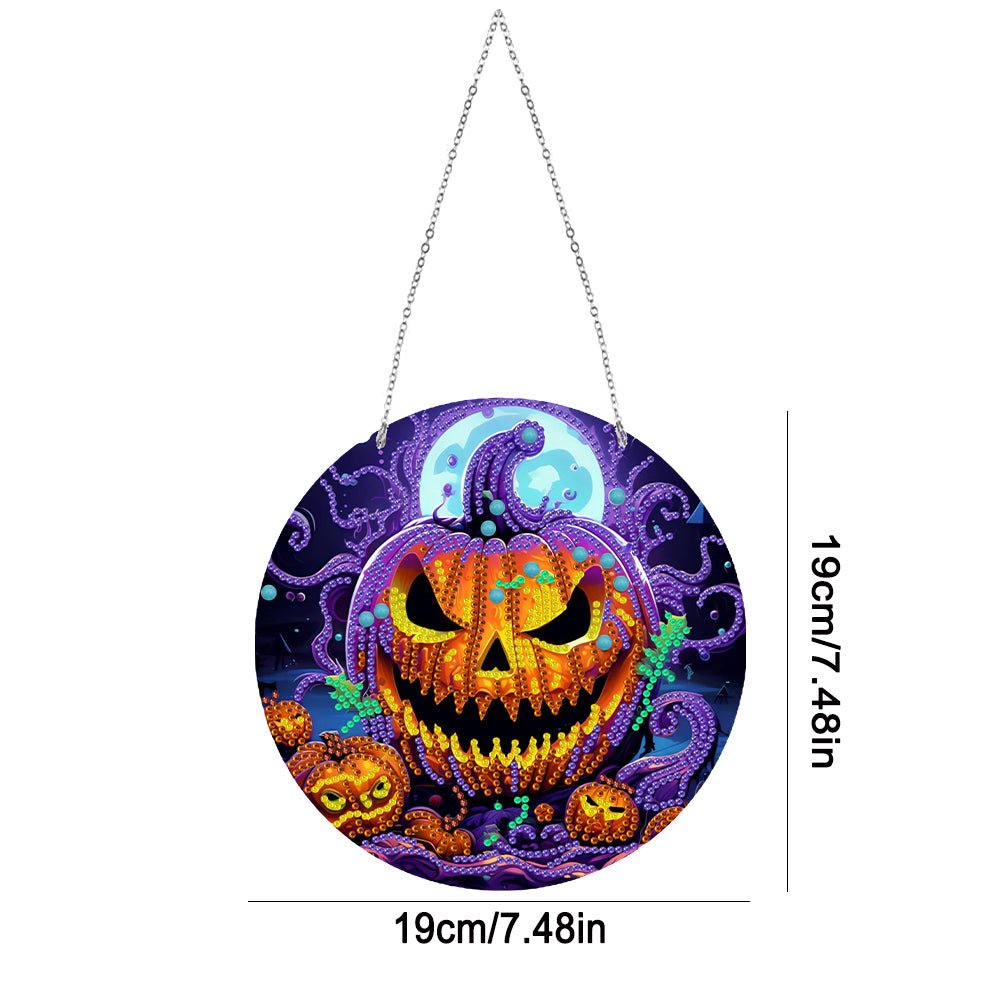 Suncatcher Double Sided Diamond Painting Hanging Decor (Pumpkin Monster)