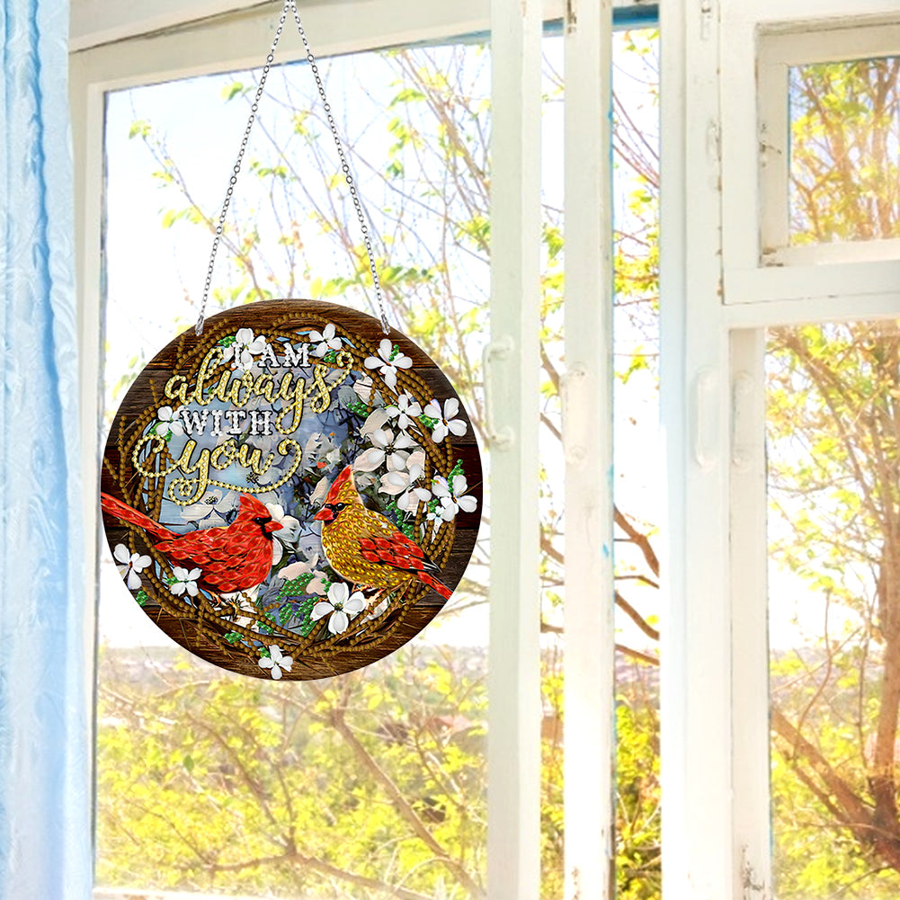 Suncatcher Double Sided Diamond Painting Hanging Decor (Freckled Bird #3)