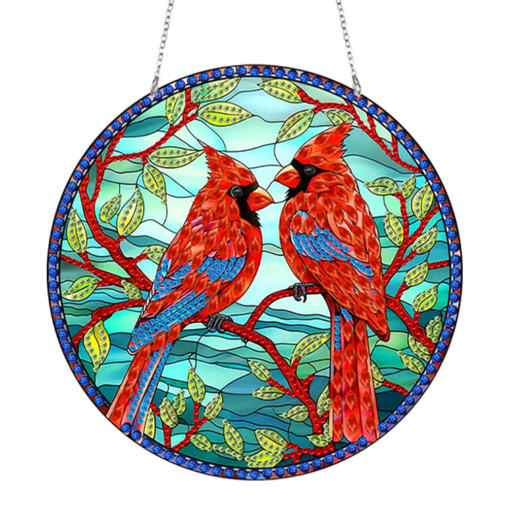 Suncatcher Double Sided Diamond Painting Hanging Decor (Freckled Bird #5)