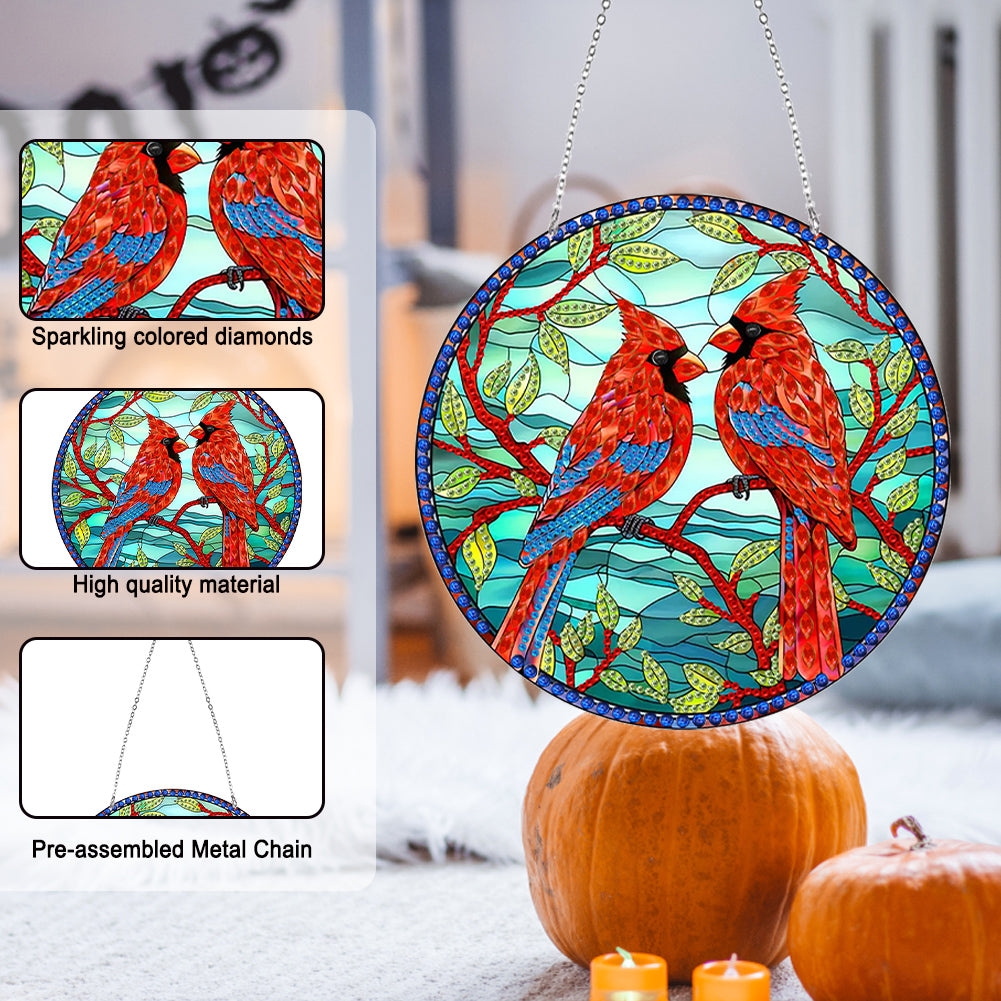 Suncatcher Double Sided Diamond Painting Hanging Decor (Freckled Bird #5)