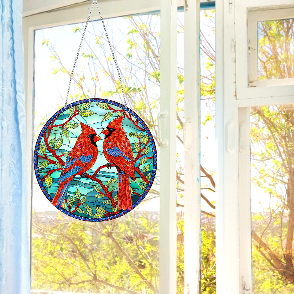 Suncatcher Double Sided Diamond Painting Hanging Decor (Freckled Bird #5)