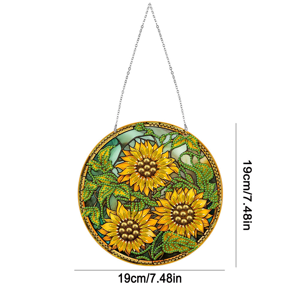 Suncatcher Double Sided Diamond Painting Hanging Decor (Sunflower #6)