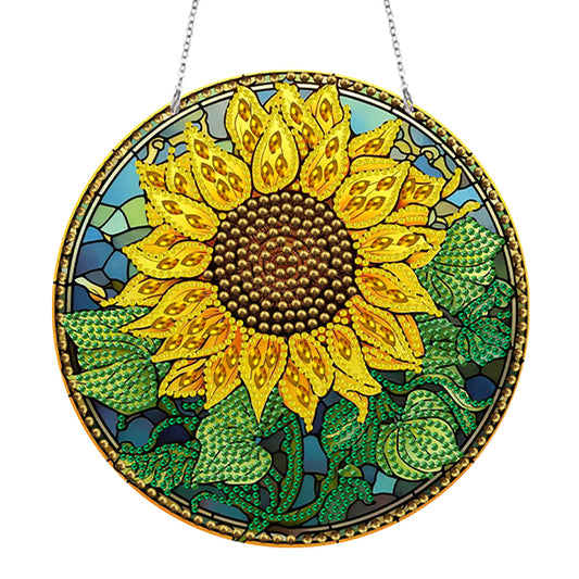 Suncatcher Double Sided Diamond Painting Hanging Decor (Sunflower #7)